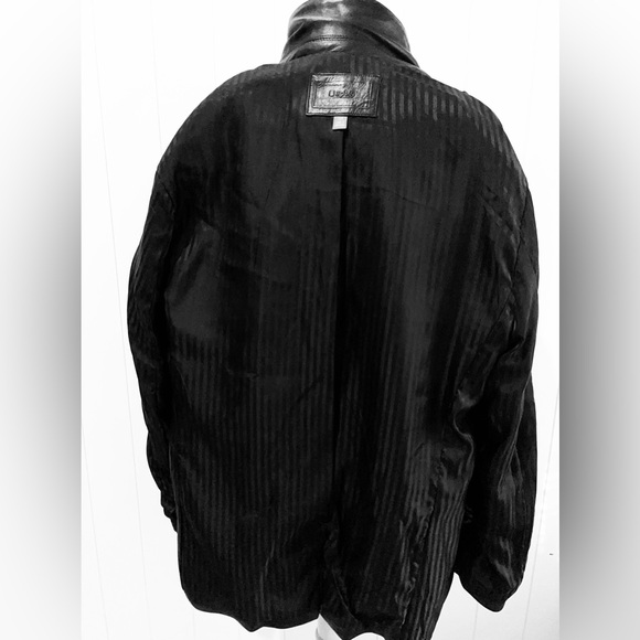 Apt9 Leather Blazer Jacket size 42R Black fully lined 3 button closure - Picture 12 of 16